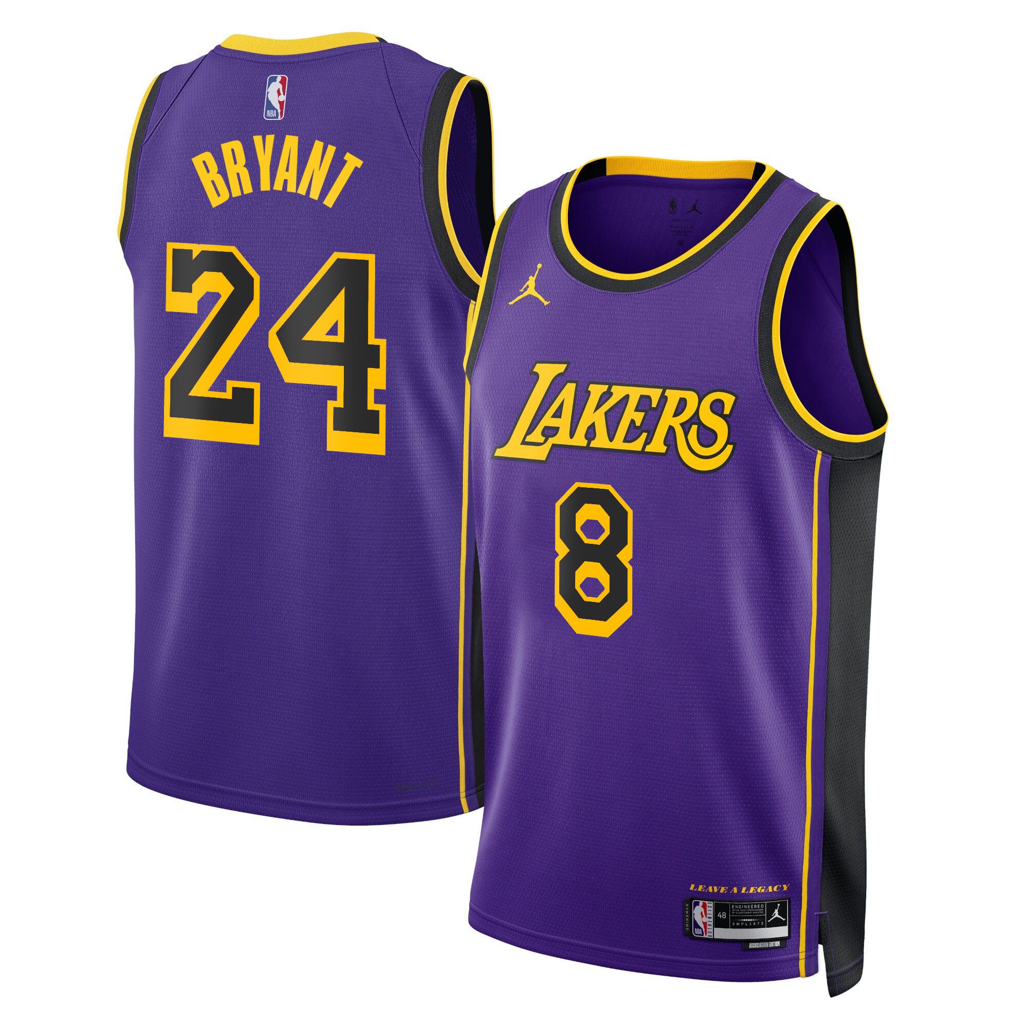 Men Los Angeles Lakers #24 Bryant Purple 2025 Jordan Edition Swingman NBA Jersey->->NBA Jersey